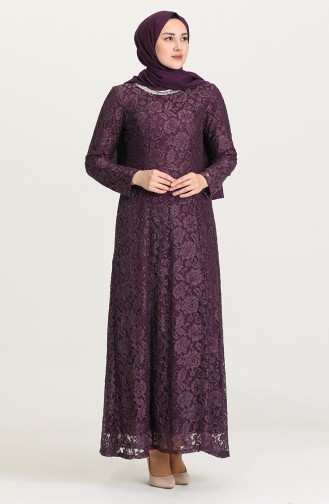 Light Purple Hijab Evening Dress 2054-07