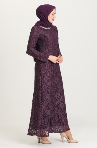 Light Purple Hijab Evening Dress 2054-07