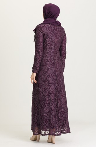 Light Purple Hijab Evening Dress 2054-07