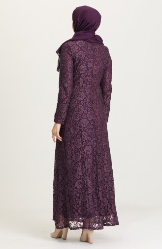 Hellviolett Hijab-Abendkleider 2054-07