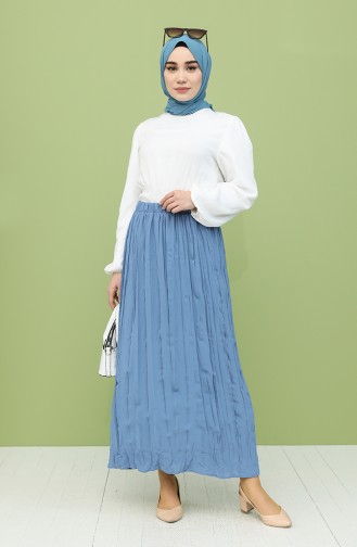 Beli lastikli Etek 0112-05 İndigo