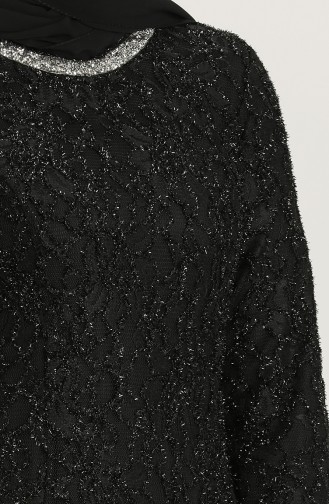 Schwarz Hijab-Abendkleider 2054-03