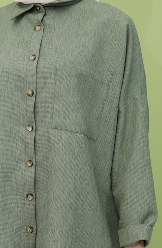 Düğmeli Tunik Pantolon İkili Takım 1410-01 Haki