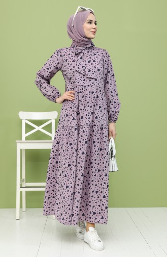 Plum Hijab Dress 1443-08
