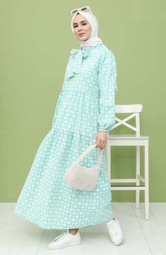 Sea Green Hijab Dress 1445-01