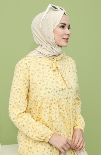 Gelb Hijab Kleider 1447-11