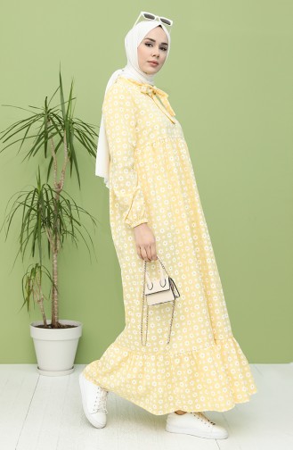 Yellow Hijab Dress 1448-01
