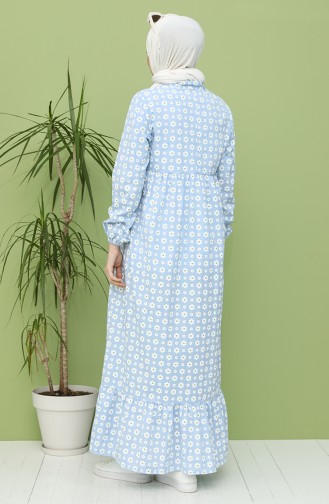 Ice Blue Hijab Dress 1448-03