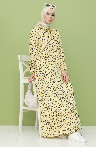 Yellow Hijab Dress 1449-10