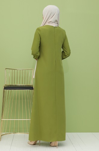 Robe Hijab Vert pistache 1003-10