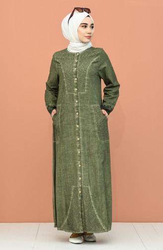Robe Hijab Vert Foncé 4646-01