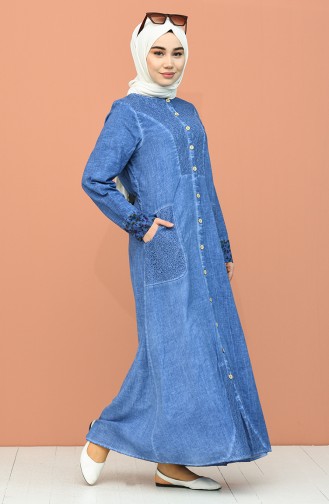 Indigo Hijab Dress 4646-02