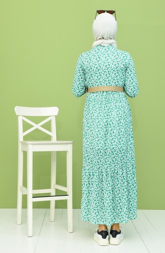فستان أخضر حشيشي 0387-03