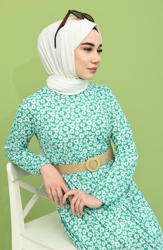فستان أخضر حشيشي 0387-03