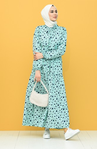 Wassergrün Hijab Kleider 1443-05