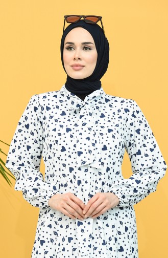 White Hijab Dress 1443-10