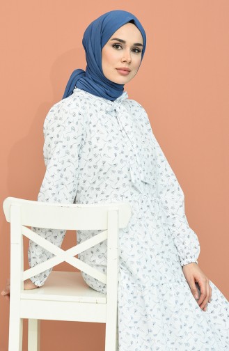 Weiß Hijab Kleider 1444-01
