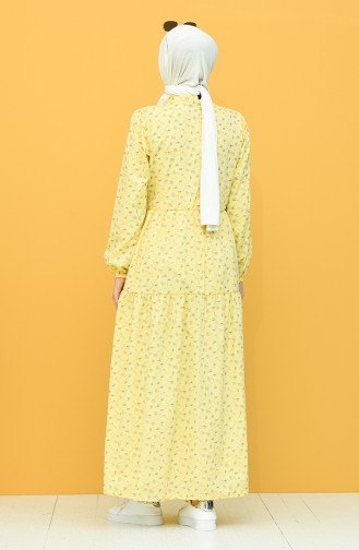 Yellow Hijab Dress 1444-03