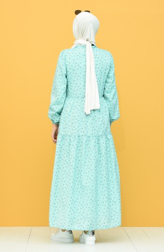 Sea Green Hijab Dress 1444-05