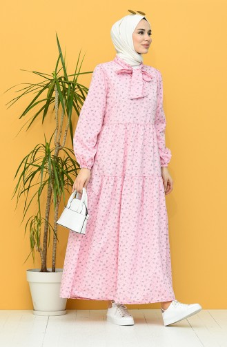 Pink Hijab Dress 1444-07