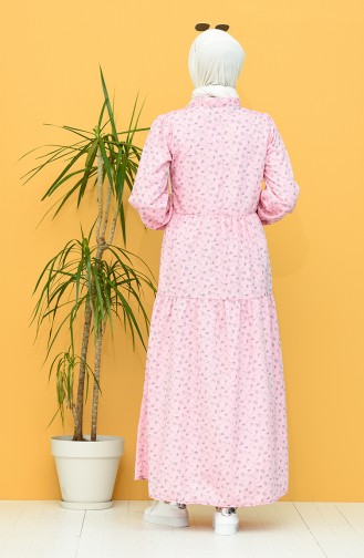 Pink Hijab Dress 1444-07