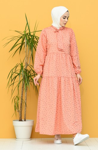 Orange Hijab Dress 1444-08