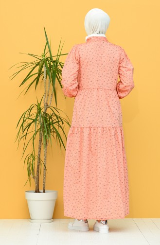 Orange Hijab Dress 1444-08