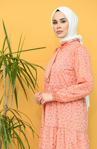 Orange Hijab Kleider 1444-08