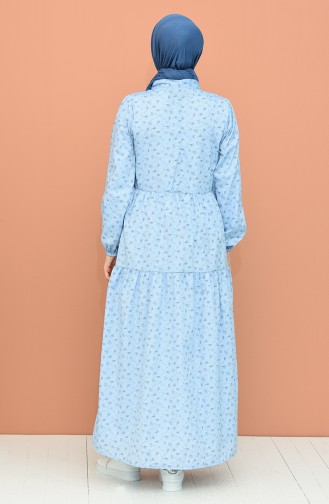 Robe Hijab Bleu Glacé 1444-10