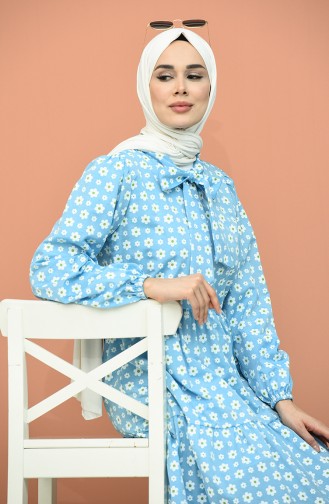 Blue Hijab Dress 1445-08