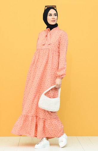 Orange Hijab Dress 1447-04