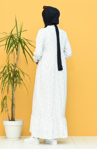 White Hijab Dress 1447-10
