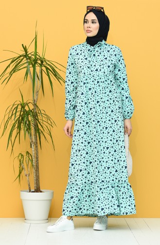 فستان أخضر مائي 1449-02