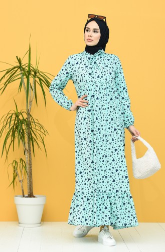 Sea Green Hijab Dress 1449-02