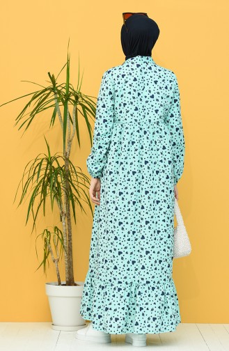 Wassergrün Hijab Kleider 1449-02