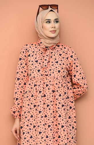 Orange Hijab Dress 1449-07