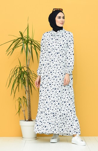 White Hijab Dress 1449-08