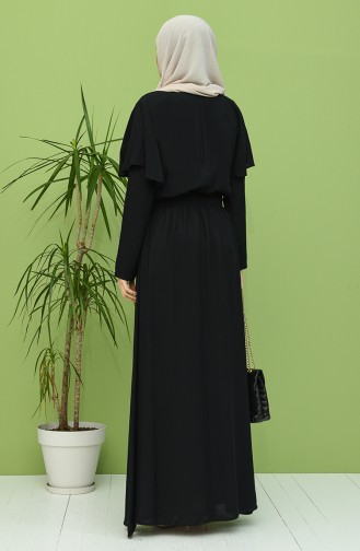 Schwarz Hijab Kleider 8313-02