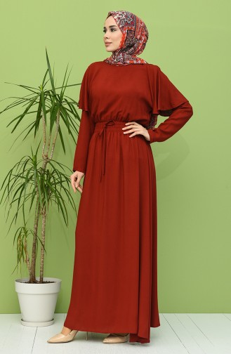 Claret Red Hijab Dress 8313-03