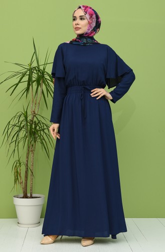 Dunkelblau Hijab Kleider 8313-04