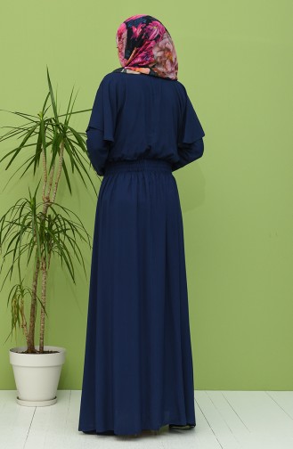 Navy Blue Hijab Dress 8313-04