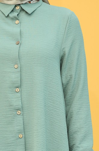 Düğmeli Tunik 1504-09 Çağla Yeşili