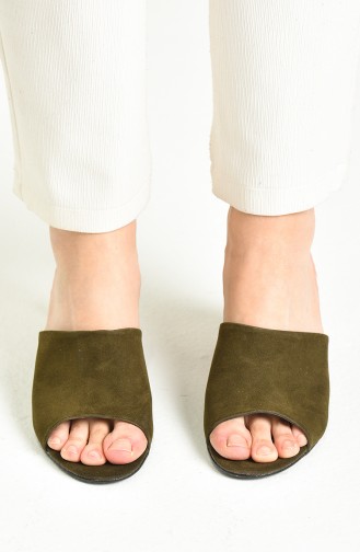 Green Summer Slippers 9103-34