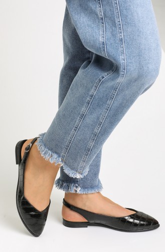 Black Woman Flat Shoe 01-04
