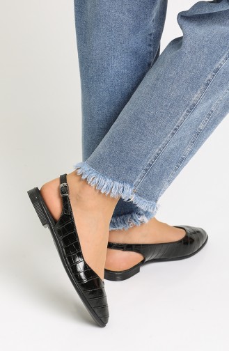 Black Woman Flat Shoe 01-04