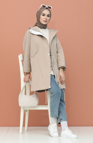 Beige Trench Coats Models 0115-02