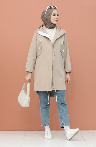 Beige Trench Coats Models 0115-02