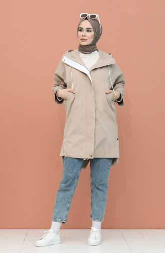 Beige Trench Coats Models 0115-02