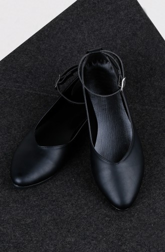 Black Woman Flat Shoe 0184-01