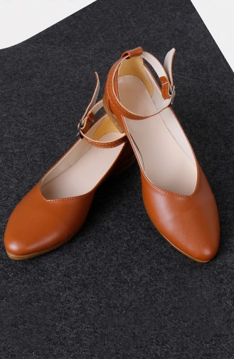 Tobacco Brown Woman Flat Shoe 0184-03